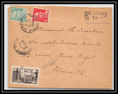 Lettre-111471 Bouches Du Rhone N°778 Nancy + Gandon 35f Recommandé Provisoire Griffe Lineaire Eyragues Pour Marseille 19 - Temporary Postmarks