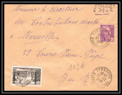 Lettre-111456 Bouches Du Rhone N°778 Nancy + Gandon 35f Recommandé Provisoire Griffe Lineaire Eyragues Pour Marseille 19 - Aushilfsstempel