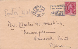 Etats-Unis-1931-lettre NEW YORK (N.Y) Pour HANCOCK POINT ( Maine) .timbre, Cachet Mécanique  14 SEP 1931-- Th ALLEN - Cartas & Documentos