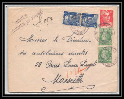 Lettre-112465 Bouches Du Rhone Gandon 20f Recommandé Provisoire Noves Pour Marseille 28/8/1948 - Temporary Postmarks