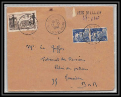 Lettre-112410 Bouches Du Rhone N°777 Nancy Recommandé Provisoire Les Milles Pour Marseille 13/11/1948 - Matasellos Provisorios