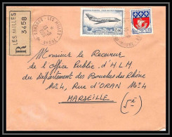 Lettre-112393 Bouches Du Rhone Poste Aerienne Pa N°42 Mystere 20 Les Milles Pour Marseille Recommandé 13/9/1966 - 1960-.... Cartas & Documentos