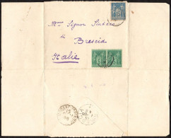 1886 Francia, Lettera Per L'Italia, See Scan - 1876-1898 Sage (Type II)