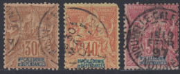 Nouvelle Calédonie 1892-1902 - N° 49 à 51 (YT) N° 43 à 45 (AM) Oblitérés. - Used Stamps