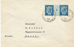 FRANCE LETTRE AFFRANCHIE AVEC LE N°209 RONSARD EN PAIRE AVEC MILLESIME 4 DEPART VILLEFRANCHE S/MER 4-9-1934 POUR LA .... - Millésimes