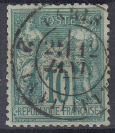 TIMBRE FRANCE SAGE 10c N/U N° 76 OBLITERATION PARIS 12 JANV 77 - TB CENTRAGE - 1876-1898 Sage (Type II)