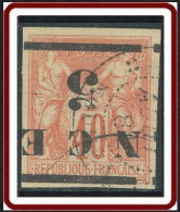 Nouvelle Calédonie 1859-1892 - N° 06a (YT) N° 7d (AM) Oblitéré. Surcharge Renversée. - Used Stamps
