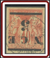 Nouvelle Calédonie 1859-1892 - N° 06a (YT) N° 7d (AM) Oblitéré. Surcharge Renversée. - Used Stamps