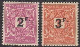 Mauritanie 1913-1944 - Timbres-taxe N° 25 & 26 (YT) N° 30 & 31 (AM) Neufs *. - Nuevos