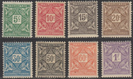 Mauritanie 1913-1944 - Timbres-taxe N° 17 à 24 (YT) N° 22 à 29 (AM) Neufs *. - Nuovi