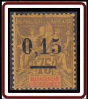 Madagascar 1889-1906 - N° 54 (YT) N° 54 (AM) Type I Neuf *. Chiffre 0 Encoché. - Unused Stamps