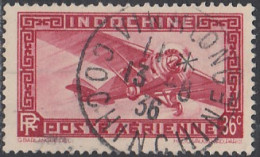 Indochine (Cochinchine) 1922-1949 - Vinhlong Sur Poste Aérienne N° 8 (YT) N° 8 (AM). Oblitération De 1936. - Andere & Zonder Classificatie