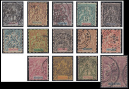 Indochine 1889-1908 - N° 03 à 16 & 17 à 23 (YT) N° 3 à 16 & 17 à 23 (AM) Oblitérés. - Oblitérés