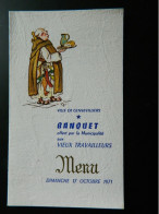 MENU      VILLE DE GENNEVILLIERS BANQUET OFFERT AUX VIEUX TRAVAILLEURS      DIMANCHE 17 OCTOBRE 1971 - Menú