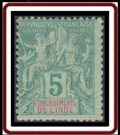 Inde Française - N° 04 (YT) N° 4 (AM) Neuf *. - Unused Stamps