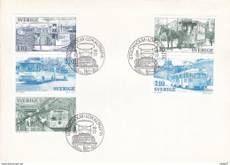 Sverige Sweden FDC 08.10.1977- Swedish City Transport Horsetram Bus Metro - Tranvías