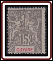 Guyane Française 1886-1915 - N° 45 (YT) N° 45 (AM) Neuf *. - Unused Stamps
