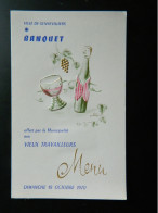 MENU      VILLE DE GENNEVILLIERS BANQUET OFFERT AUX VIEUX TRAVAILLEURS      DIMANCHE 18 OCTOBRE 1970 - Menus