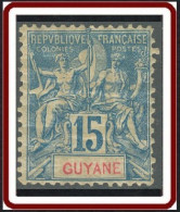 Guyane Française 1886-1915 - N° 35 (YT) N° 34 (AM) Neuf *. - Gebruikt