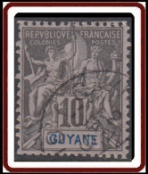 Guyane Française 1886-1915 - N° 34 (YT) N° 33 (AM) Oblitéré. - Gebraucht