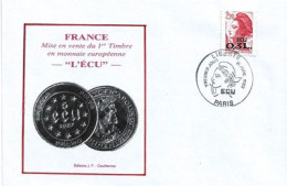 Marianne "Liberté"   Surchargé ECU Nouvelle Monnaie Europeenne. FDC 1988 - 1980-1989