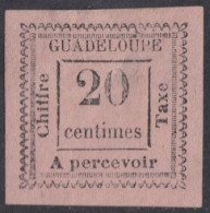 Guadeloupe 1876-1903 - Timbre-taxe N° 9 (YT) N° 9 Type I (AM) Neuf *. Aminci. - Impuestos