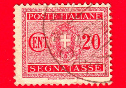 ITALIA - Usato - 1945 - Segnatasse - Stemma Senza Fasci, Filigrana Ruota - 20 L. - Impuestos