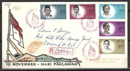 INDONESIE. N°253 + 255 + 259 & 261-2 Sur Enveloppe 1er Jour De 1961. Héros Nationaux. - Indonesien