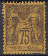 TIMBRE FRANCE SAGE 75c N° 99 OBLITERATION TRES LEGERE - TB CENTRAGE - 1876-1898 Sage (Type II)