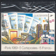 France - Entier Cartes Postales N° 53 à 57 (YT) Sous étui Plastique. - Postales Tipos Y (antes De 1995)