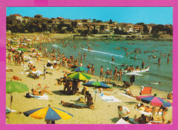 310965 / Bulgaria - Sozopol - The City Beach, The Old Town In The Distance Boat People 1984 PC Septemvri Bulgarie - Bulgaria