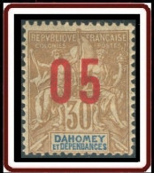 Dahomey 1912-1944 - N° 38a (YT) N° 38a (AM) Neuf *. Chiffres Espacés. - Unused Stamps
