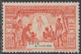 Côte D'Ivoire 1913-1944 - N° 86 (YT) N° 88 (AM) Neuf *. - Unused Stamps