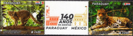 Paraguay - 2023 - Wild Cats - Geoffroy's Cat And Jaguar - 140 Years Of Relations With Mexico - Mint Stamp Set - Paraguay