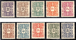 Côte Française Des Somalis 1941-1958 - Timbres-taxe N° 44 à 53 (YT) N° 44 à 53 (AM) Neufs **. - Nuevos