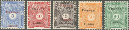 Côte Française Des Somalis 1941-1958 - Timbres-taxe N° 21 à 23, 25 & 27 (YT) N° 21 à 23, 25 & 27 (AM) Neufs *. - Unused Stamps