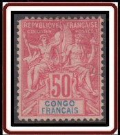 Congo Français 1892-1900 - N° 22 (YT) N° 22 (AM) Neuf *. Défectueux. - Ungebraucht