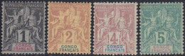 Congo Français 1892-1900 - N° 12 à 15 (YT) N° 12 à 15 (AM) Neufs **. - Unused Stamps