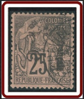 Congo Français 1891-1892 - N° 04Aa (YT) N° 3a (AM) Oblitéré. Surcharge Verticale De Haut En Bas. - Gebraucht
