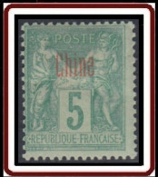 Chine Bureau Français - N° 03 (YT) N° 12 (AM) Type II Neuf *. Charnière Papier. - Unused Stamps