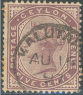 Ceylan / Ceylon - N° 107 (YT) Oblitéré De Kalutara. - Ceylan (...-1947)