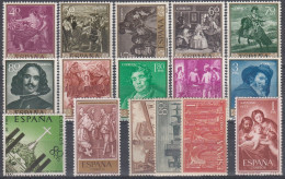 ESPAÑA 1959 Nº 1238/1253 AÑO COMPLETO NUEVO,SIN CHARNELA, 16 SELLOS - Années Complètes