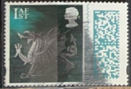 GROSSBRITANNIEN GRANDE BRETAGNE GB 2022 WALES REGIONAL DEFINITIVE BARCODE 1ST CLASS USED - Gales