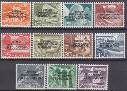 SCHWEIZ  Dienst, Int. Organisationen, BIE/IEB 29-39, Postfrisch **, 1950 - Servizio