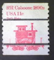 United States, Scott #1905a, Used(o), 1984 Coil, Transportation Series: Caboose Of 1890s, 11¢, Red - Gebruikt