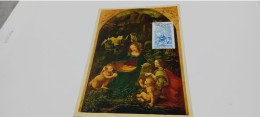 CARTOLINA LEONARDO DA VINCI CON FRANCOBOLLO LIRE 60 COMMEMORATIVO- 1953 - Historische Persönlichkeiten