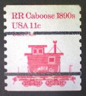 United States, Scott #1905a, Used(o), 1984 Coil, Transportation Series: Caboose Of 1890s, 11¢, Red - Usati