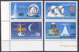 # (3005-3008) DDR 1986 25 Jahre Bemannter Weltraumflug **/MNH (A5-6) - Unused Stamps