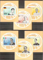 SHARJAH  Soccer(Meazza,Stefane,Walter) Set 6 De Luxe S/Sheets MNH - Sonstige & Ohne Zuordnung