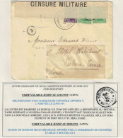 TP 137(2) S/L.Obl.BXL Q-L 20/6/19 > Boistfort C.d'arrivée Réaffranchis TP 139 Obl.BXL Q-L. 22/6/19 Bde Censure Militaire - Storia Postale